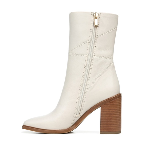 Franco Sarto Stevie Mid Calf Boot | White Leather | Never Been Worn in Orgnl Box - Picture 8 of 9